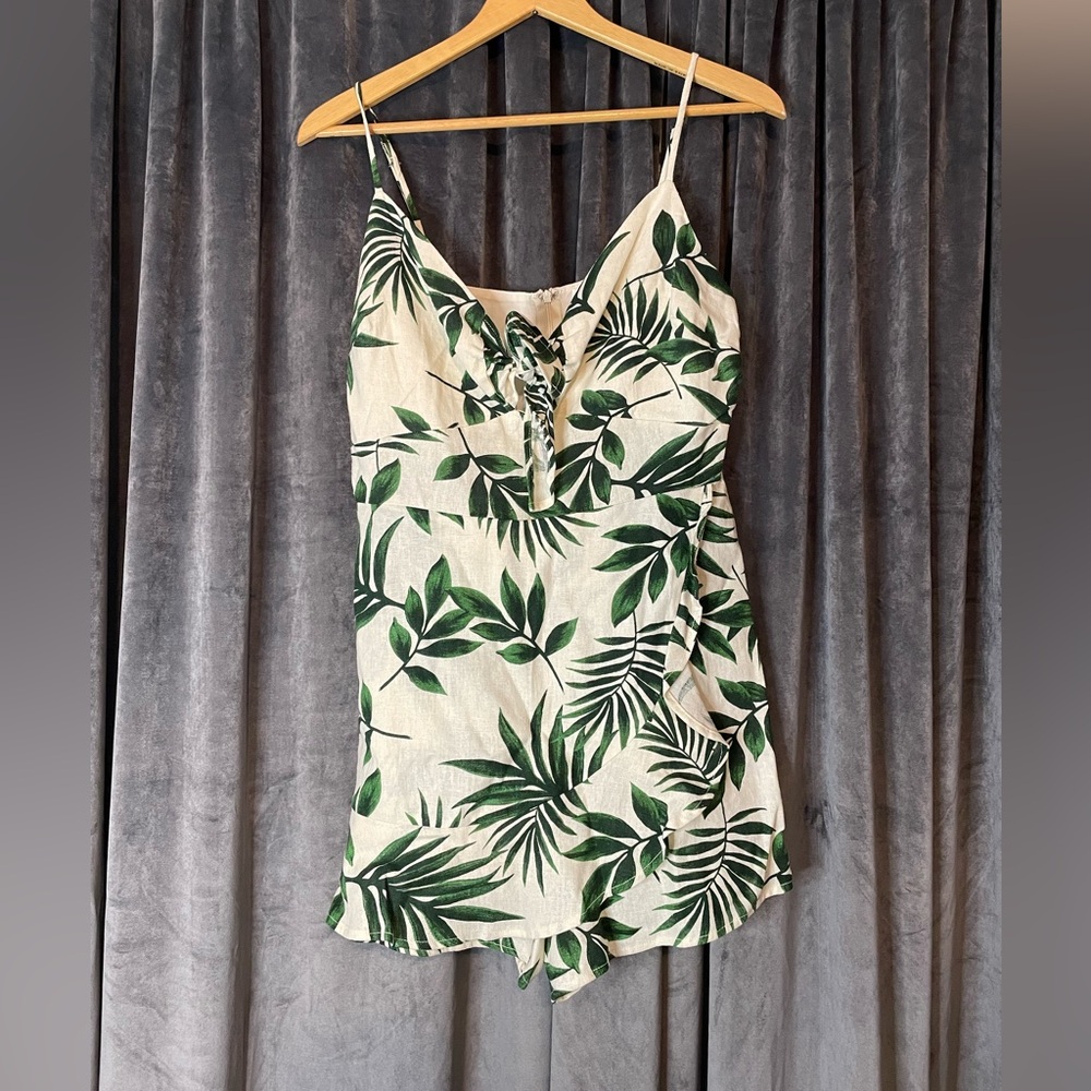 Lush Ivory Palm Skort Romper